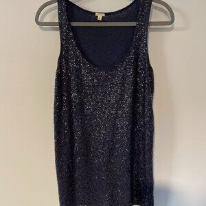 J.Crew Blue Sequin Tank Top Women's Size Medium